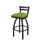 Holland Bar Stool Co 25" Low Back Swivel Counter Stool, Black Wrinkle, Canter Kiwi Green Seat 41125BW009 - alternate 1